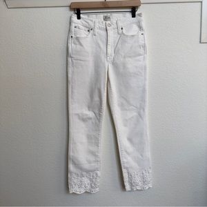 J. Crew 9" Vintage Straight Jean with Eyelet Hem White